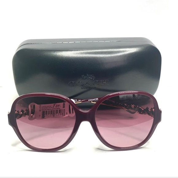 OXBLOOD BURGUNDY COACH SUNGLASSES - Picture 1 of 1